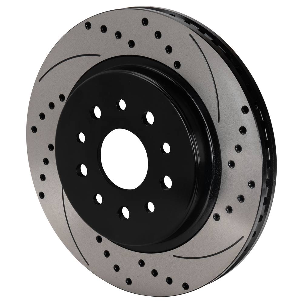Wilwood 160-16965-BK Wilwood SRP Drilled & Slotted Performance Rotor - Right Hand Side - Black Electro Coat