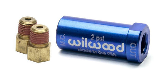 Wilwood 260-13783 Wilwood Residual Pressure Valve - New Style w/ Fittings - 2# / Blue