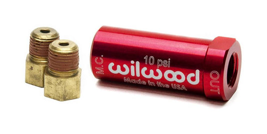 Wilwood 260-13784 Wilwood Residual Pressure Valve - New Style w/ Fittings - 10# / Red