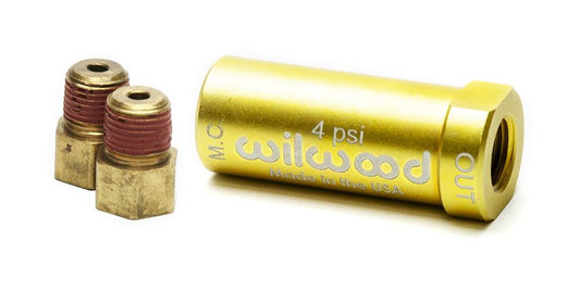 Wilwood 260-15366 Wilwood Residual Pressure Valve - New Style w/ Fittings - 4 PSI / Gold
