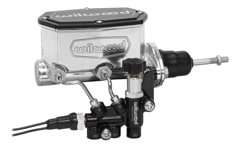 Wilwood 261-14961-BK Wilwood Compact Tandem M/C - 7/8in Bore - w/Bracket and Valve (Pushrod) - Black