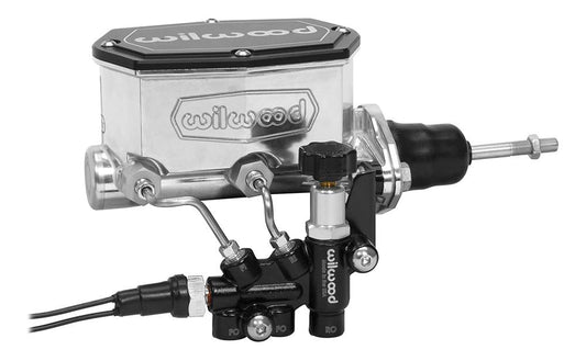 Wilwood 261-14961-BK Wilwood Compact Tandem M/C - 7/8in Bore - w/Bracket and Valve (Pushrod) - Black