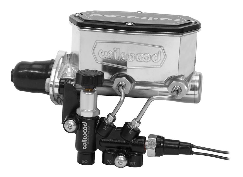Wilwood 261-15662-BK Wilwood Compact Tandem M/C - 1.12in Bore w/RH Bracket and Valve - Black