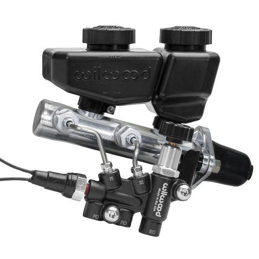 Wilwood 261-16962-BK Wilwood Remote Tandem M/C Kit w/Bracket and Valve - 1in Bore Black