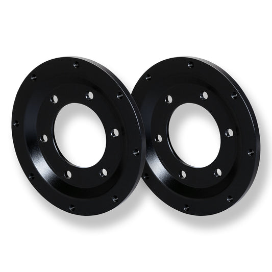 Wilwood 300-12071-2 Wilwood Import Built Shelby CSX6000 6in x 4.25in - 8in x 7in Front Rotor Adapter - Black - 2 Pack