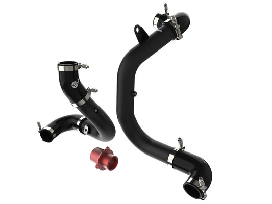 aFe 46-20415-B BladeRunner Aluminum Hot and Cold Charge Pipe Kit Black w/ Turbo Muffler Delete
