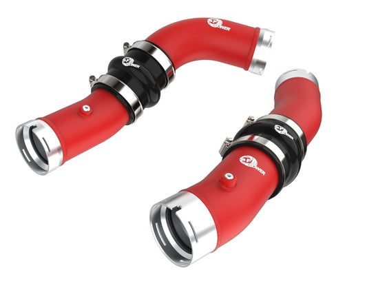 aFe 46-20724-R BladeRunner 2-1/2 IN &amp; 3 IN Aluminum Hot and Cold Charge Pipe Kit Red