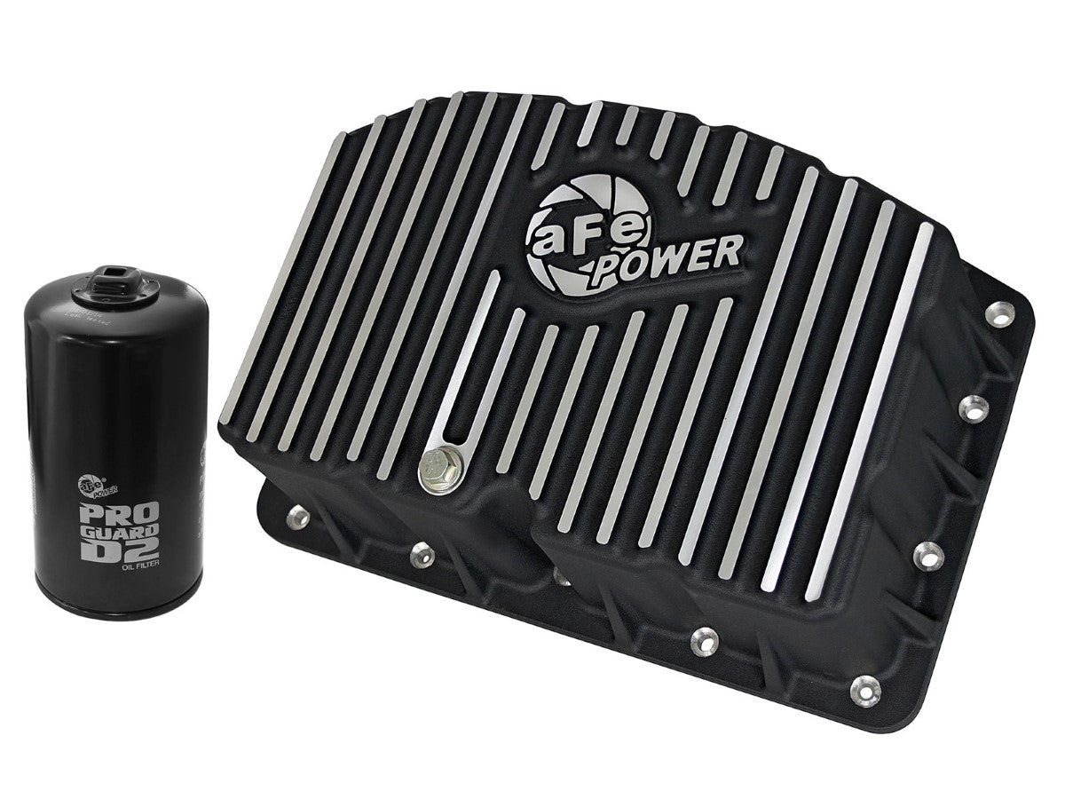 aFe 46-70322 aFe POWER Pro Series Engine Oil Pan Black w/ Machined Fins
