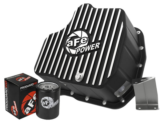 aFe 46-71070B aFe POWER Pro Series Engine Oil Pan Black w/ Machined Fins