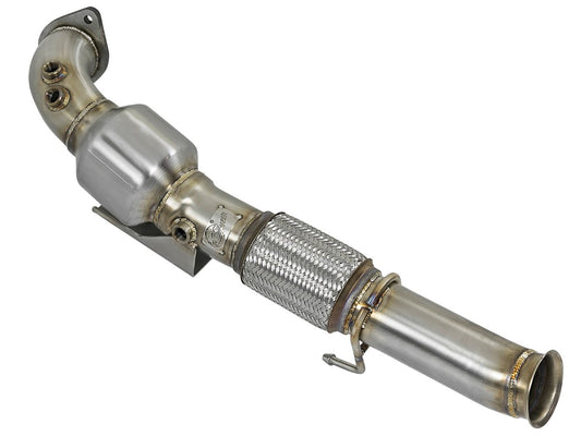 aFe 48-33024-HC Twisted Steel Down Pipe 3 IN 304 Stainless Steel w/ Cat