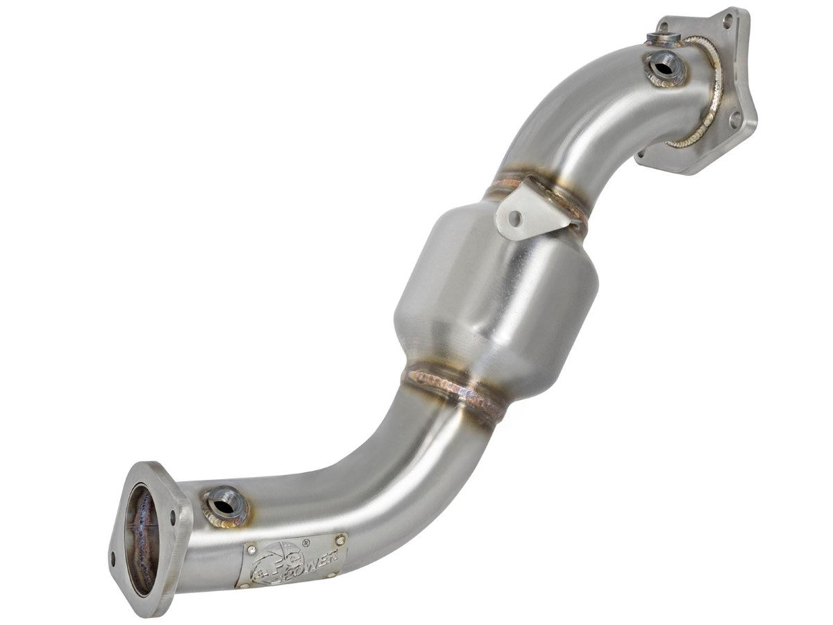 aFe 48-34126-HC Twisted Steel Down Pipe 3 IN 304 Stainless Steel w/ Cat