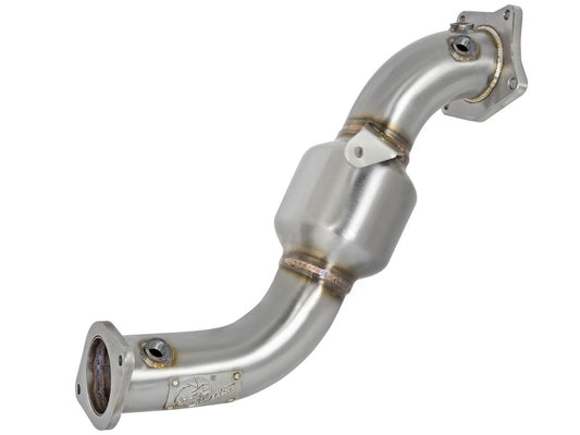 aFe 48-34126-HC Twisted Steel Down Pipe 3 IN 304 Stainless Steel w/ Cat