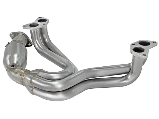aFe 48-36005-1HC Twisted Steel 304 Stainless Steel Long Tube Header w/ Cat