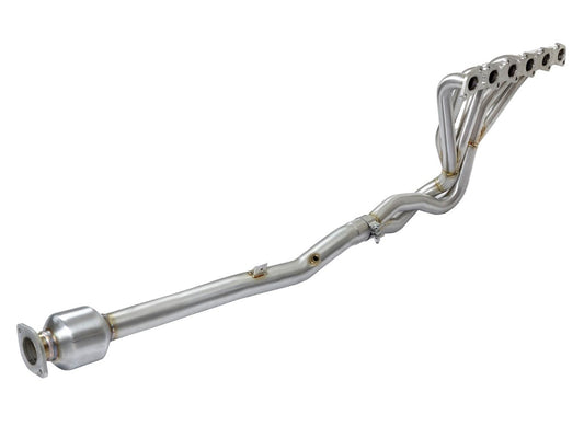 aFe 48-36105-YC Twisted Steel Long Tube Header &amp; Connection Pipes w/ Cat