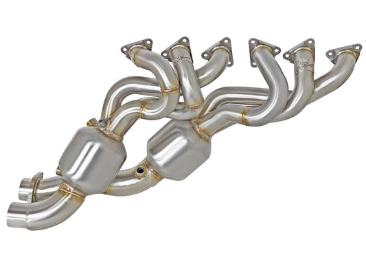 aFe 48-36314-HC Twisted Steel Long Tube Header 304 Stainless Steel w/ Cat