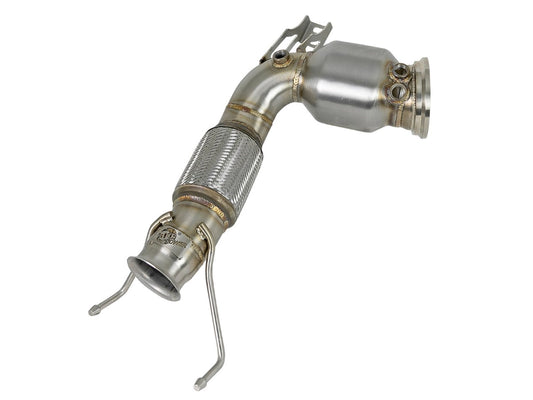 aFe 48-36322-HC Twisted Steel Down Pipe 3 to 2-3/4 IN 304 Stainless Steel w/ Cat