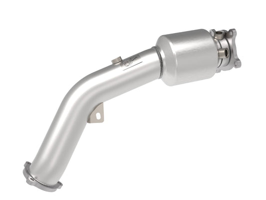aFe 48-36410-YC Twisted Steel Down Pipe 3 IN 304 Stainless Steel w/ Cat