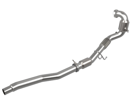 aFe 48-36411-1YC Twisted Steel Down Pipe 3 IN 304 Stainless Steel w/ Cat