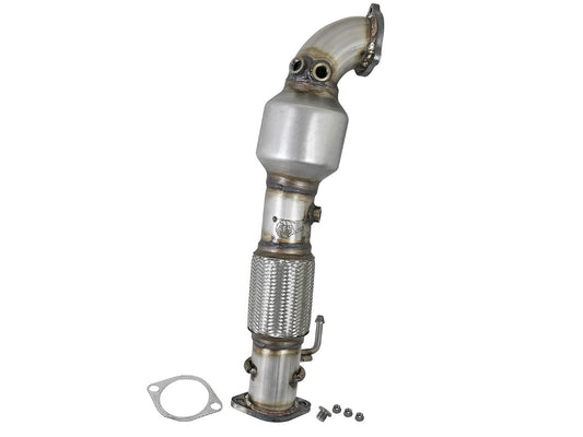 aFe 48-37001-1HC Twisted Steel Down Pipe 3 IN 304 Stainless Steel w/ Cat