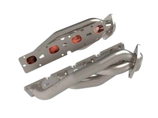 aFe 48-38029-T Twisted Steel 304 Stainless Steel Short Tube Header w/ Titanium Ceramic Coating