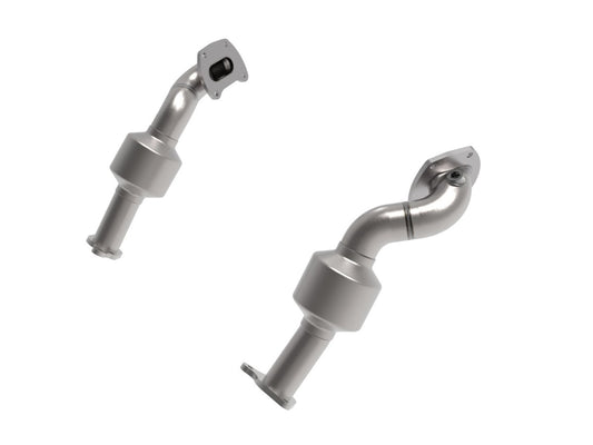 aFe 48-46012-HC Twisted Steel Down Pipe 2-1/2 to 2-1/4 IN 409 Stainless Steel w/ Cat