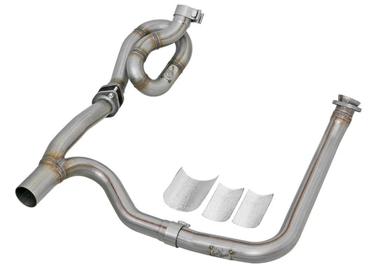aFe 48-46207-PK Twisted Steel Y-Pipe 2 IN to 2-1/2 IN Stainless Steel Exhaust System