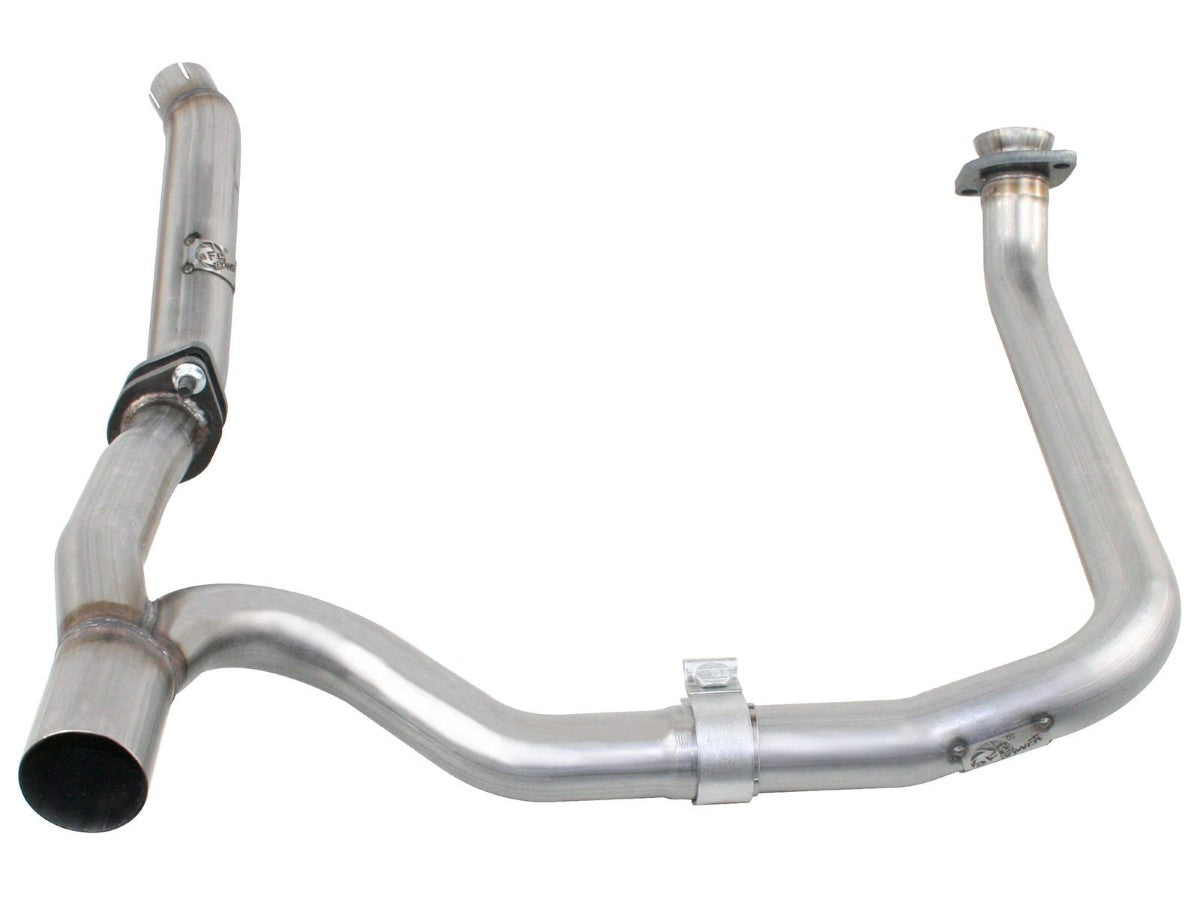 aFe 48-46210 Twisted Steel Loop Delete Down-Pipe &amp; Y-Pipe 2" to 2-1/2" 409 Stainless Steel Exhaust System