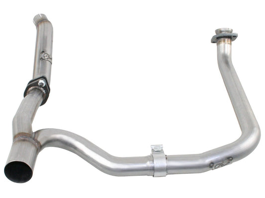 aFe 48-46210 Twisted Steel Loop Delete Down-Pipe &amp; Y-Pipe 2" to 2-1/2" 409 Stainless Steel Exhaust System
