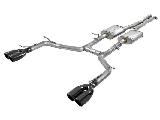aFe 49-32067-B MACH Force-Xp 2-1/2 IN 304 Stainless Steel Cat-Back Exhaust System w/ Quad Black Tips