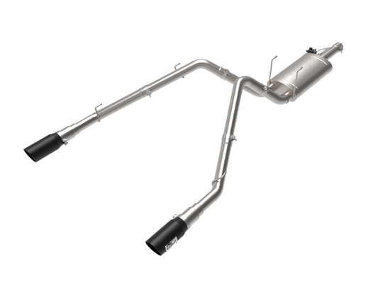 aFe 49-32083-B Gemini XV 3 IN 304 Stainless Steel Cat-Back Exhaust System w/ Cut-Out Black