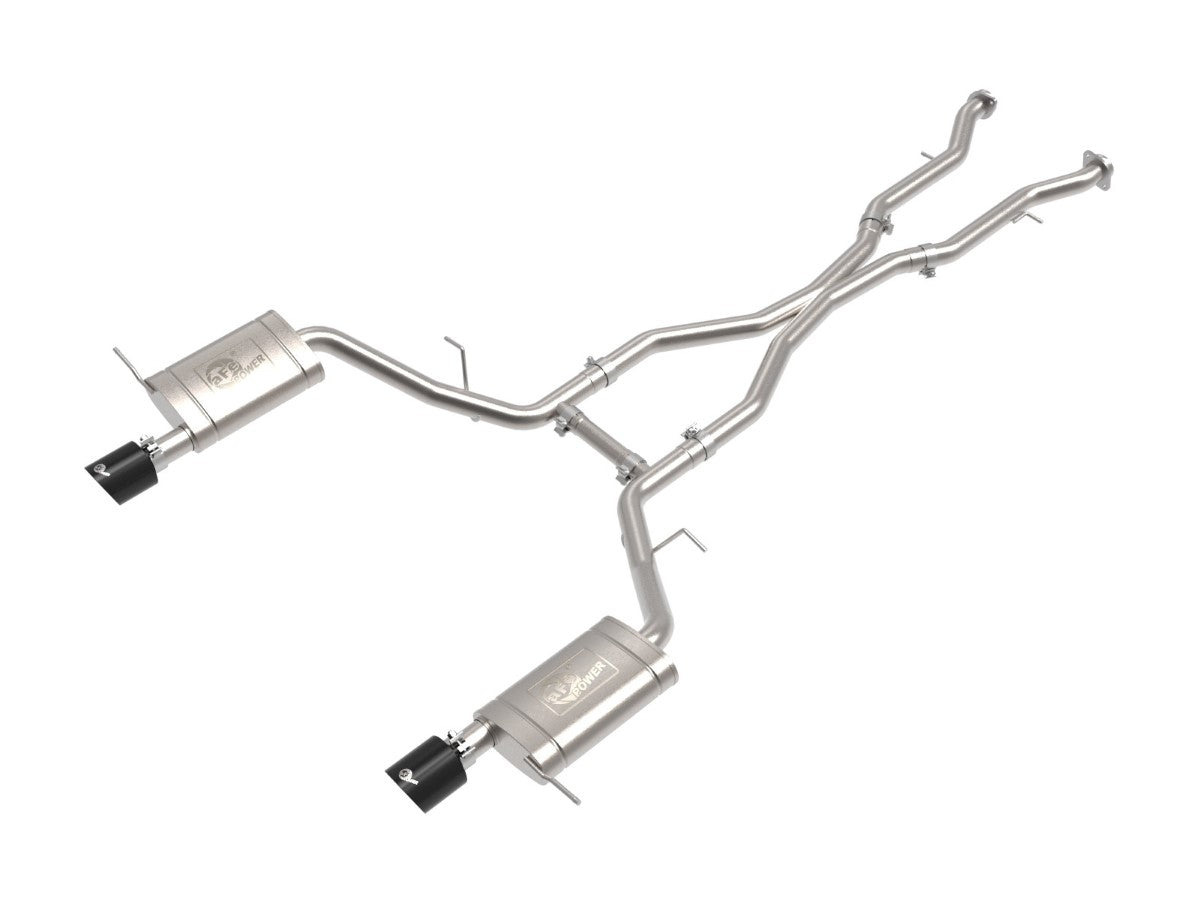 aFe 49-32086-B MACH Force-Xp 2-1/2 IN 304 Stainless Steel Cat-Back Exhaust w/ Black Tip