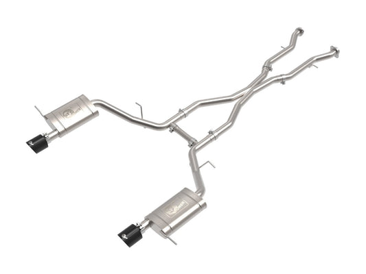 aFe 49-32086-B MACH Force-Xp 2-1/2 IN 304 Stainless Steel Cat-Back Exhaust w/ Black Tip