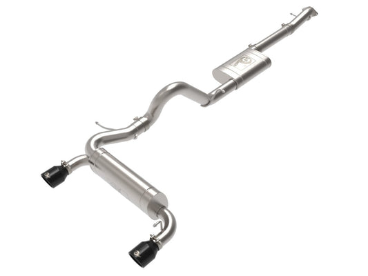 aFe 49-33138-B Vulcan Series 3 IN to 2-1/2 IN 304 Stainless Steel Cat-Back Exhaust System w/ Black Tip