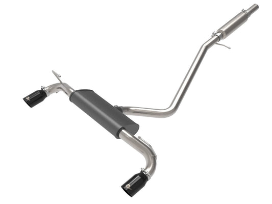 aFe 49-33142-B Vulcan Series 2-1/2 IN 304 Stainless Steel Cat-Back Exhaust System w/ Black Tip