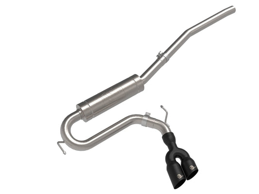 aFe 49-33144-B Rebel Series 2-1/2 IN Stainless Steel Cat-Back Exhaust System w/ Black Tip
