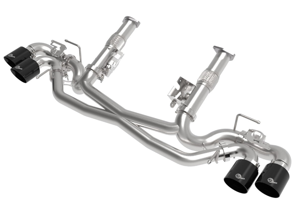 aFe 49-34124NM-B MACH Force-Xp 304 Stainless Steel Cat-Back Exhaust w/o Muffler Black (w/ NPP)