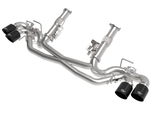 aFe 49-34124NM-B MACH Force-Xp 304 Stainless Steel Cat-Back Exhaust w/o Muffler Black (w/ NPP)