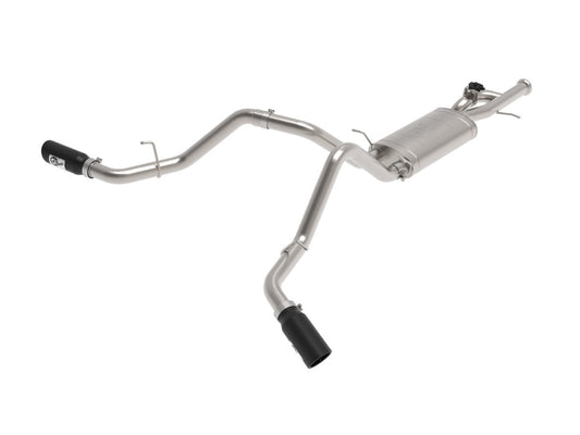 aFe 49-34133-B Gemini XV 3 IN 304 Stainless Steel Cat-Back Exhaust System w/ Cut-Out Black