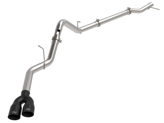 aFe 49-34145-B Rebel XD Series 3 IN 304 Stainless Steel DPF-Back Exhaust w/Dual Black Tips