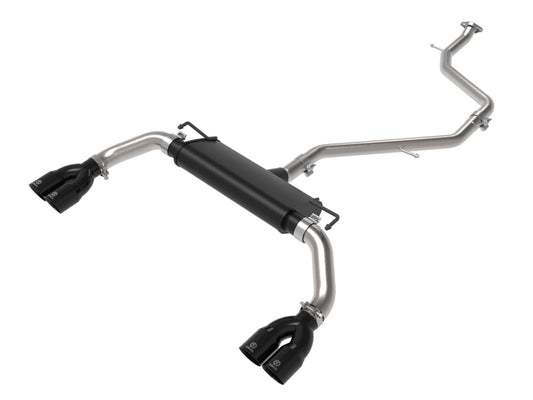 aFe 49-36054-B Takeda 2 IN to 2-1/2 IN 304 Stainless Steel Cat-Back Exhaust System w/ Black Tip