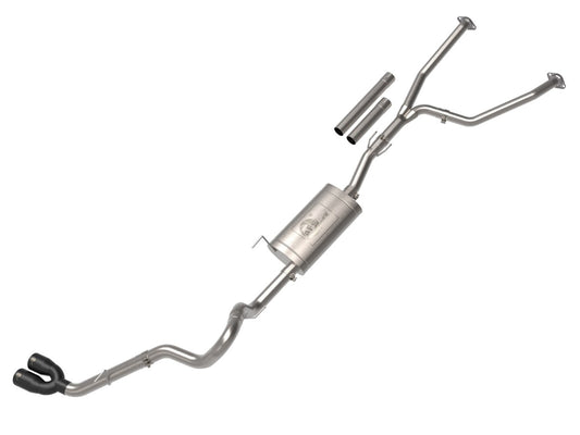 aFe 49-36061-B Vulcan Series 2-1/2 IN to 3 IN 304 Stainless Steel Cat-Back Exhaust System w/ Black Tip