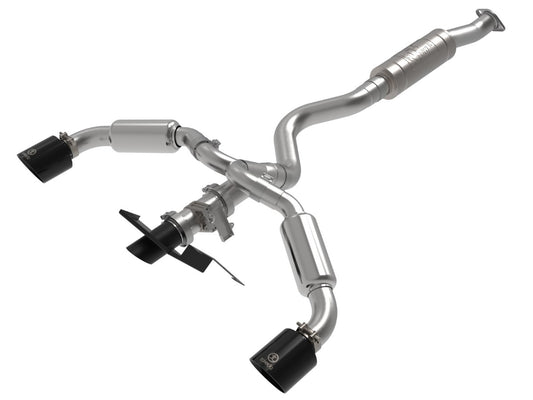 aFe 49-36067-B Gemini XV 3 IN to 2-1/2 IN 304 Stainless Steel Cat-Back Exhaust System w/ Cut-Out Black