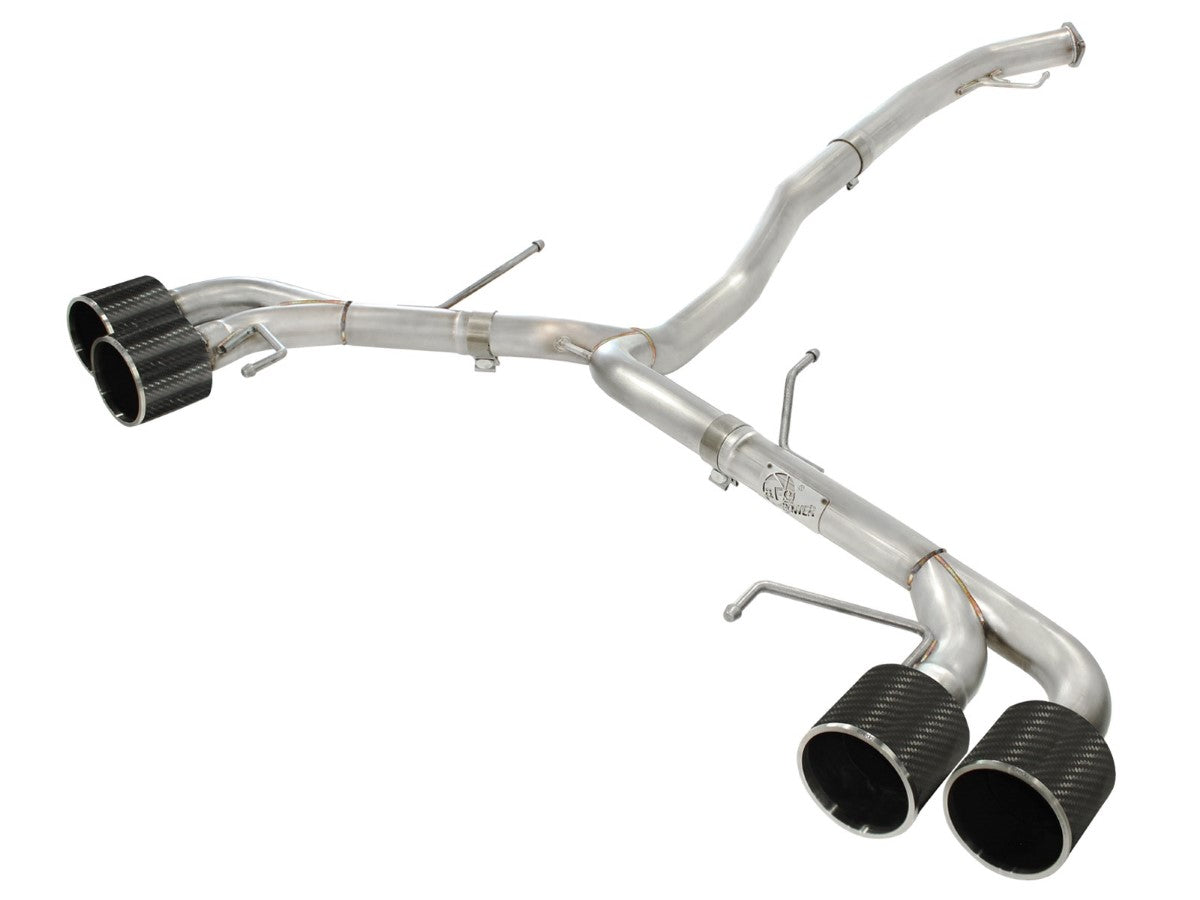 aFe 49-36108-C Takeda 3 IN to 2-1/2 IN 304 Stainless Steel Cat-Back Exhaust System w/ Carbon Fiber Tips