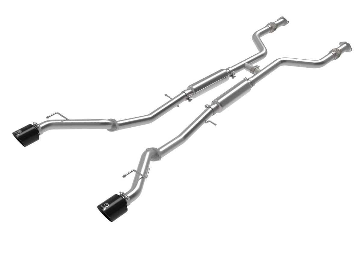 aFe 49-36138-B Takeda 2-1/2 IN 304 Stainless Steel Cat-Back Exhaust System w/ Black Tip