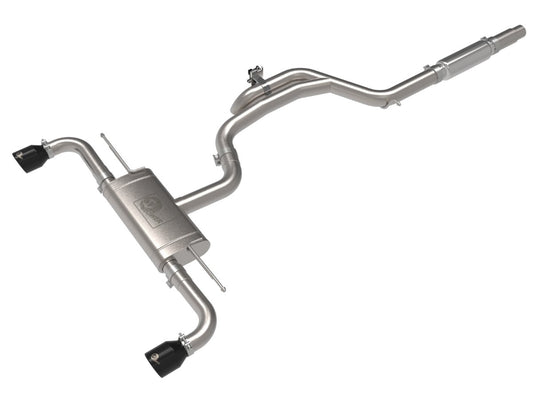 aFe 49-36451-B Gemini XV 3 IN to 2-1/2 IN 304 Stainless Steel Cat-Back Exhaust System w/ Cut-Out Black