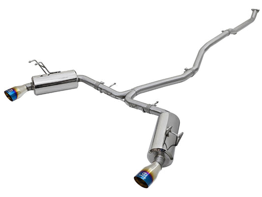 aFe 49-36615-L Takeda 2-1/2 IN to 2-1/4 IN 304 Stainless Steel Cat-Back Dual-Exit Exhaust System