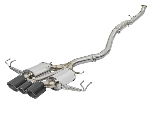 aFe 49-36616-C Takeda 3 IN 304 Stainless Steel Cat-Back Exhaust System w/ Tri-Carbon Tips