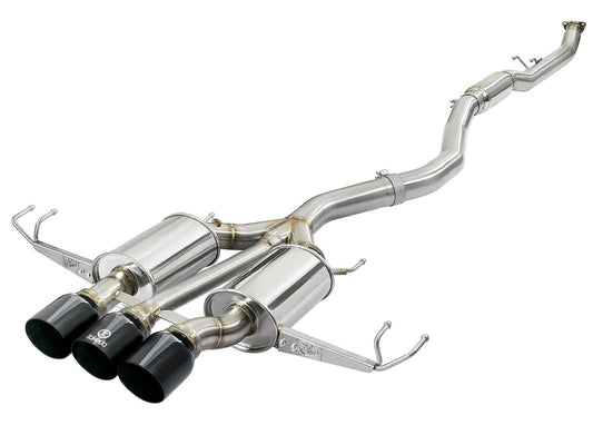 aFe 49-36623-B Takeda 3 IN 304 Stainless Steel Cat-Back Exhaust System w/ Tri-Black Tips