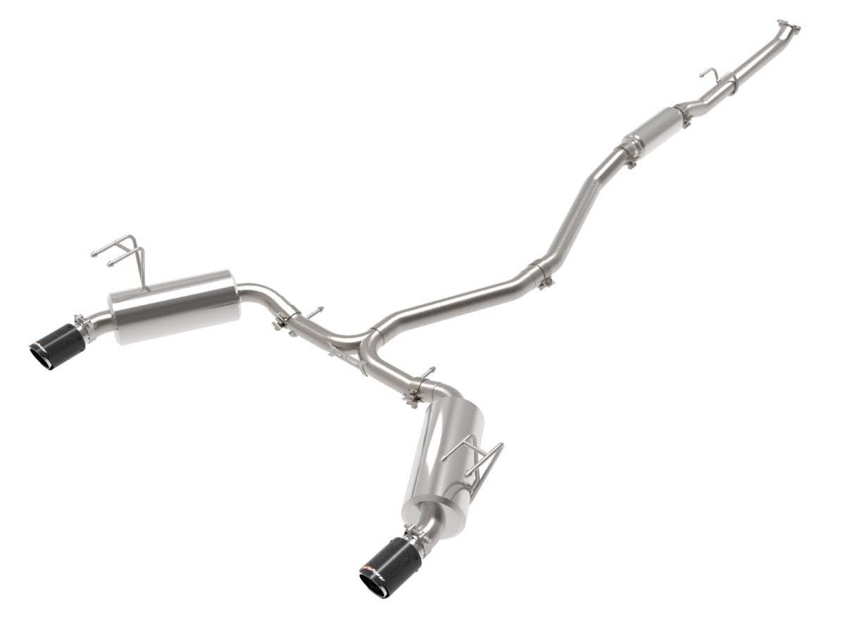aFe 49-36628-C Takeda 2-1/2 IN to 2-1/4 IN 304 Stainless Steel Cat-Back Exhaust System w/ Carbon Fiber Tip