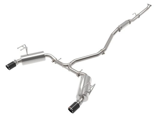 aFe 49-36628-C Takeda 2-1/2 IN to 2-1/4 IN 304 Stainless Steel Cat-Back Exhaust System w/ Carbon Fiber Tip